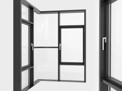 Panoramic glazing Stained glass 91 Low-poly 3D model