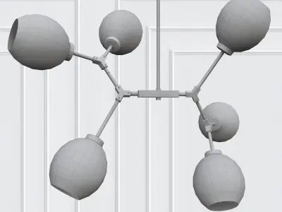 NEXPO lamp with four balls hanging from it 3D model