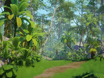 Stylized Environment Series - Jungle Package Low-poly 3D model