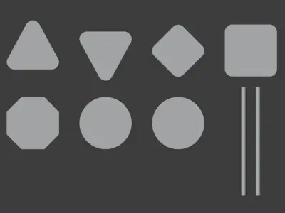 Set of signs Low-poly 3D model