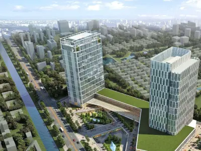 Contemporary Office Twin Towers 3D model