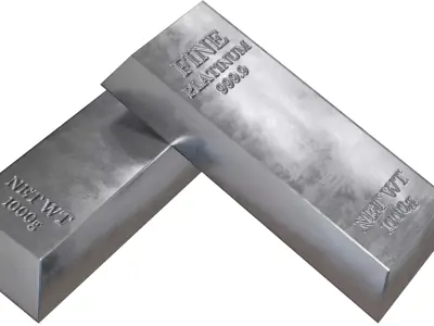 Platinum Bar Low-poly 3D model