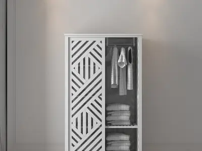 wooden rack Low-poly 3D model