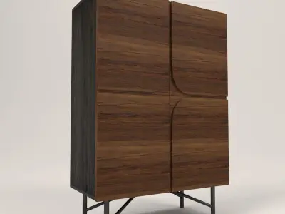 Lora 4 doors cabinet Low-poly 3D model