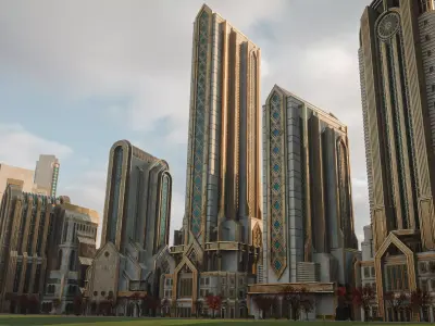 FANTASY ART DECO ARCHITECTURE CLASSIC 02 Low-poly 3D model