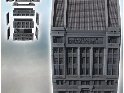 Nationale Levensverzekering Bank Rotterdam Netherland - Modern W 3D print model