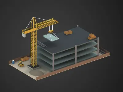 Low Poly City Pack Low-poly 3D model