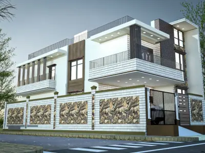 3D exterior house rendering 3D model