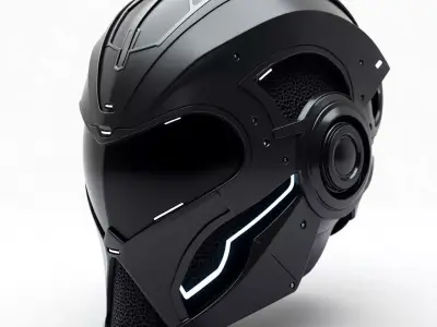 Vortex Neo Futuristic Sci Fi Helmet Low-poly 3D model