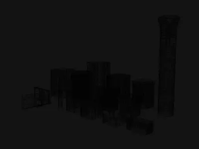 City Buildings 14 Pack - WIP BETA Low-poly 3D model