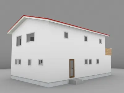 House model for background 17 Low-poly 3D model