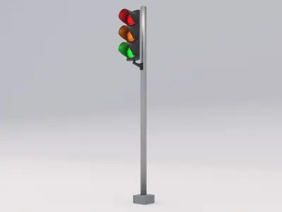 Traffic Light LED 2 Low-poly 3D model