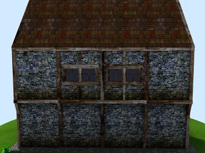 Medieval house Low-poly 3D model
