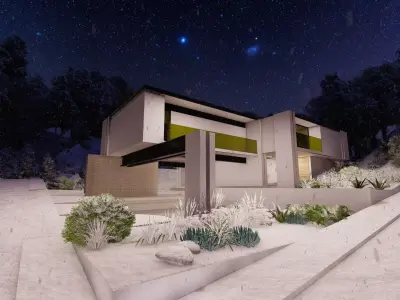 Casa Scene-villa-modern house 3D model 91