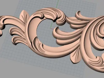 Bed door flower 3D relief STL model for CNC engraving E511 3D model