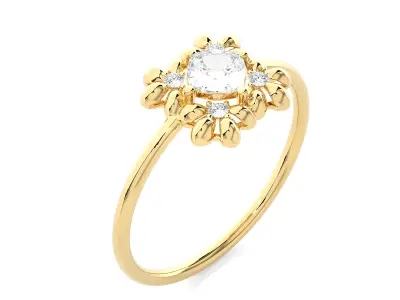 Light Minimalist Diamond Ring 3D print model 7