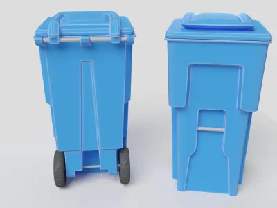 wheeled trash can 3D model