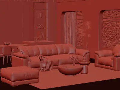 modern sofa chair  3D model