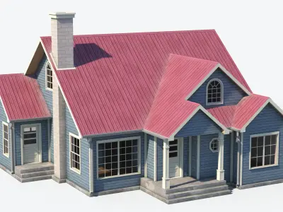 Residential House 6 Low-poly 3D model