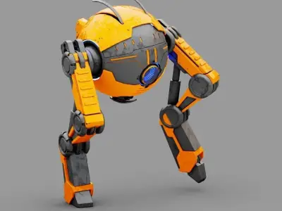 Combat robot  rigged character 3D model