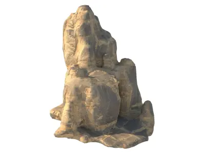 yellow sand cliff   Low-poly 3D model