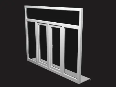 PVC window Low-poly 3D model