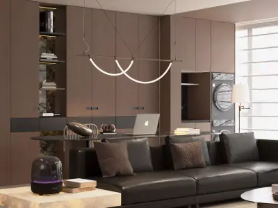 Italian - style living and dining room 3D model purchase