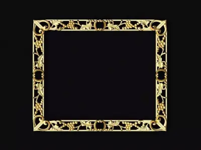 mirror ornate gold frame 3D model 3