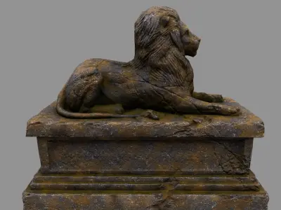Lion Statue 16 Low-poly 3D model