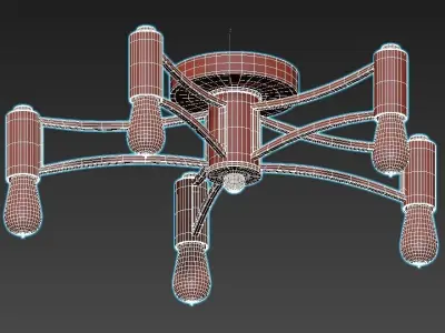 Favourite-Tropfen-1523-5U five light ceiling fixture 3D model