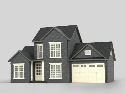 British House Design 01T1 Low-poly 3D model