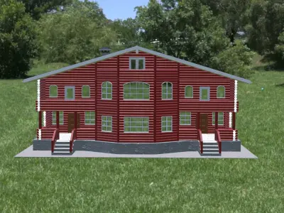 Log Cabin Painted 3D model