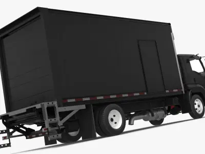  Heavy Duty Cargo Truck Transporter Black Simplified 