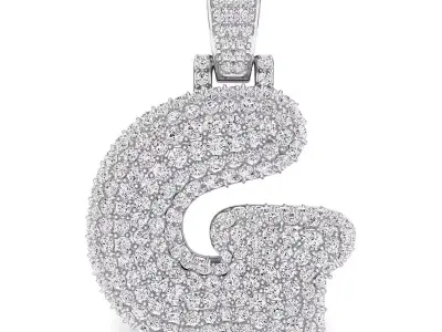 Bubble G Initial Pendant 3D print model