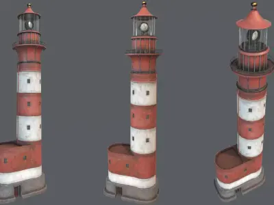 Lighthouse PBR Low-poly 3D model