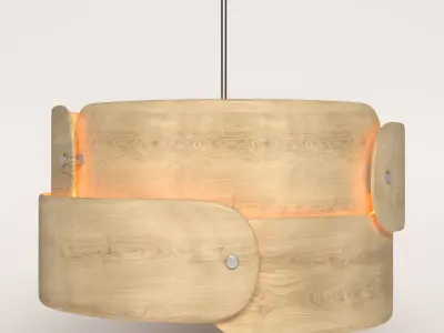 BUNKEFLO pendant light made of wood and metal 3D model
