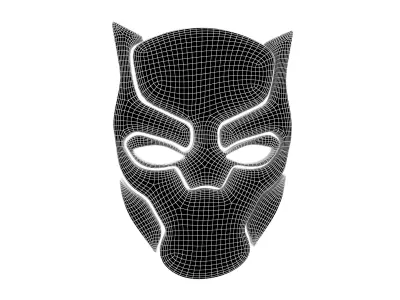 Black Panther Symbol V1 006 Low-poly 3D model