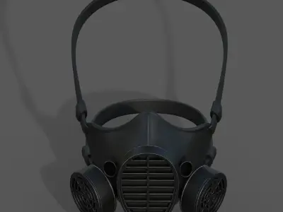 Gas mask protection isolated equipment armor  Low-poly 3D model