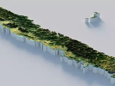 New Caledonia Terrain Country 3D model