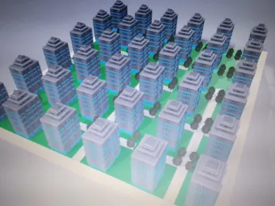 Colony computer screen with pattern 3D model