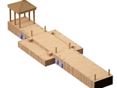 Wooden Pier 3D model
