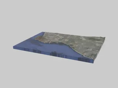 Long Beach City Low-poly 3D model