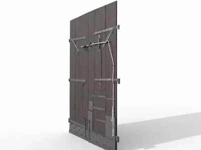 Castle main gate Low-poly 3D model