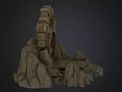 Swirling Dungeon Gate Low-poly 3D model