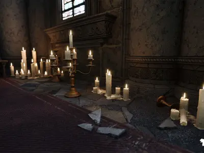 Throne Room Environment Low-poly 3D model