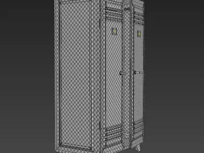 Metal locker grey 3D model