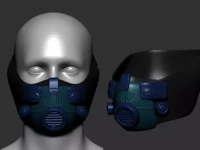 Gas mask helmet  3D model buy