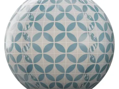 Blue Geometric Patterned Ceramic Tile Texture Texture