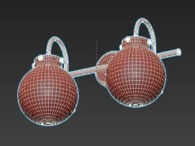 RETRO GLASS GLOBE BATH LIGHT - 2 LIGHT 3D model