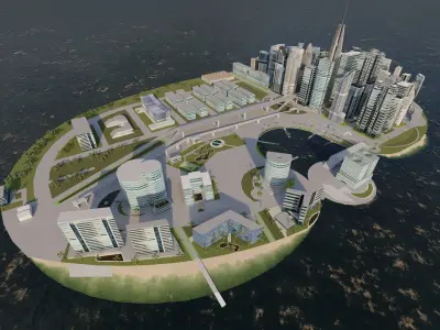 modern city- urban 3D model order